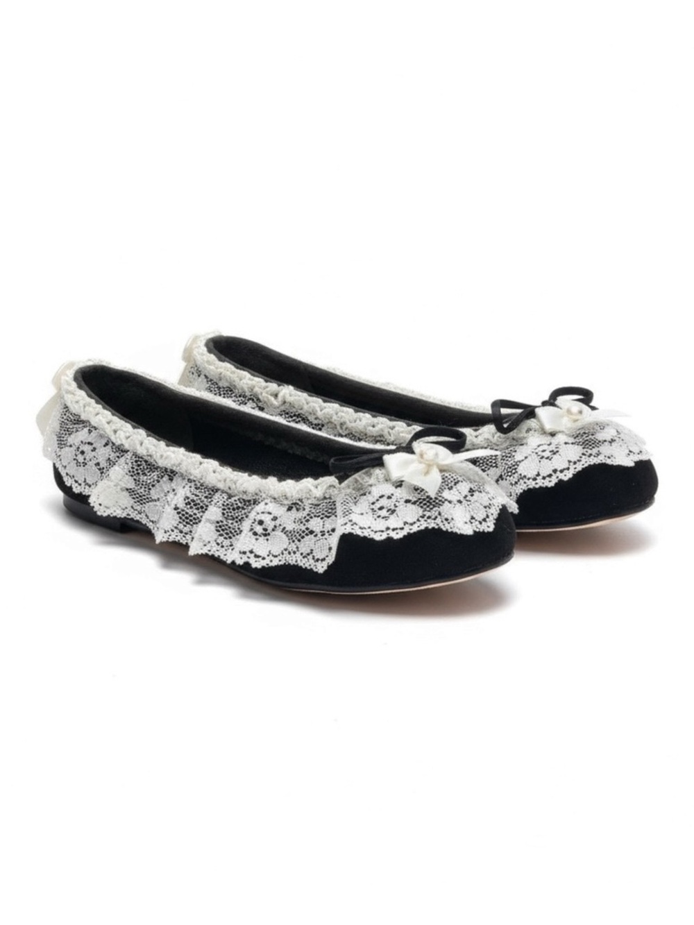new Shop of the Moment ❃ Embellished Lace Ballet Flat ❃ Black Velvet ❃ Baby Girl